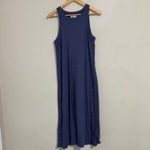Madewell Sleeveless Rib Knit Midi Tank Dress Blue Size S Casual Travel Vacation